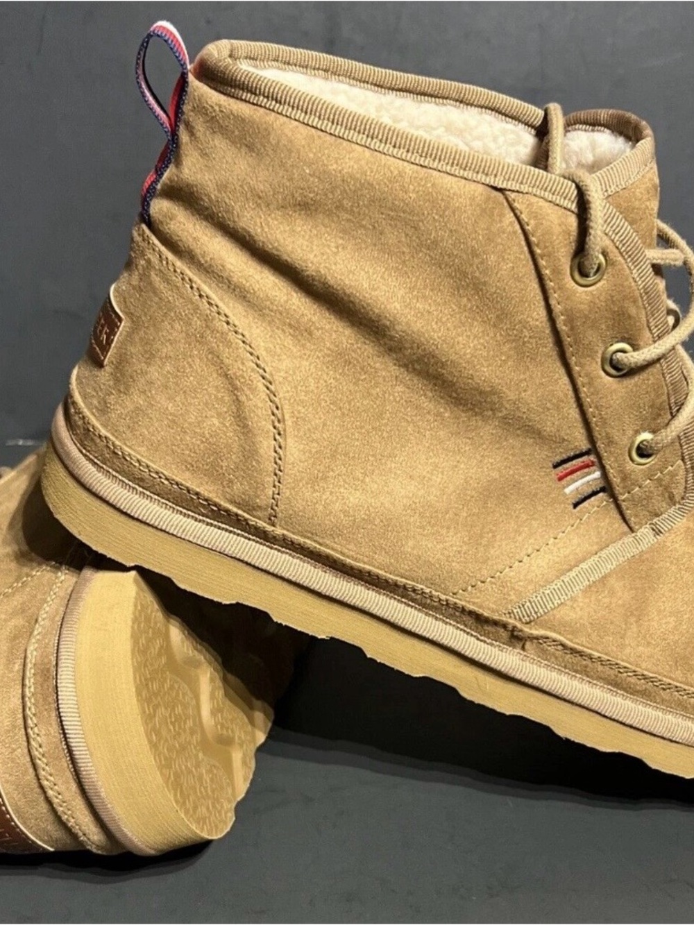 Men's Size 12 TOMMY HILFIGER Suede Casual Boot Faux Fur